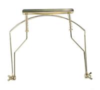 BlesConi Support d'harmonica pour harmonica à 10 trous, support réglable en métal avec poignée confortable caoutchoutée (doré)