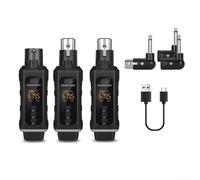 BlesConi Système émetteur et récepteur de microphone sans fil 2,4 GHz avec alimentation 48 V, faible latence pour performances en direct et présentations (B)