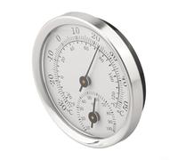 BlesConi Thermomètre hygromètre mural pour intérieur et extérieur - Moniteur de température et d'humidité pour la maison, le jardin, la serre, le bureau - Doré (argenté)