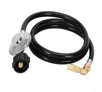 BlesConi Tuyau de régulateur de propane de 1,8 m pour grilles de 43,2 à 55,9 cm, flexible pour connecteur Qcc1 avec coude (caoutchouc + laiton)