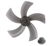 BlesConi Ventilateur de rechange de 30,5 cm, construction en plastique à 5 feuilles avec cache-écrou, compatible avec les ventilateurs de bureau sur pied, léger, noir et blanc (noir)