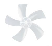 BlesConi Ventilateur de rechange de 30,5 cm, construction en plastique à 5 feuilles avec cache-écrou, compatible avec les ventilateurs de bureau sur pied, léger, noir et blanc (blanc)