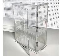 BlesConi Vitrine en acrylique transparent à 2 niveaux, vitrine empilable pour porte magnétique et séparateur amovible pour l'organisation d'objets de collection