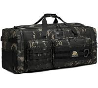 BlesMaller Sac de Sport et d'équipement 130L Grand Sac de Voyage Pliable pour Homme avec Compartiment à Chaussures et Bandoulière, Noir (Camo)