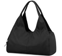 BlesMaller Sac de Sport pour Femmes Sac de Voyage Nuitée Week-end pour Yoga et la Natation avec Compartiment à Chaussures et Pochette Humide (Noir)