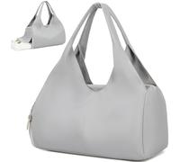 BlesMaller Sac de Sport pour Femmes Sac de Voyage Nuitée Week-end pour Yoga et la Natation avec Compartiment à Chaussures et Pochette Humide (Gris)