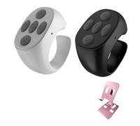 BLESO - Bague de défilement à distance pour TikTok, Kindle, YouTube et Instagram - Défilement de doigt Bluetooth pour iPhone, Android - Clicker de page et contrôle téléphonique sans fil du bout des