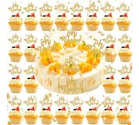Bless 30 Pièces Oh Décorations de Gâteaux pour Baby Shower, Oh Baby Cake Toppers, Bébé Fille Paillettes Dorées pour Gâteau, pour Mariage, Anniversaire, Baby Shower, Décorations de Fête pour Enfants