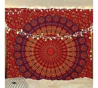 Bless International Indischer Hippie Bohemian Psychedelic Peacock Mandala Wandbehang Bettwäsche Tapisserie (Purple Pink, Medium (54x60Inches)(137x152cms))