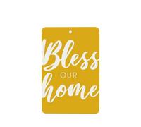 Bless Our Home On Yellow Lot de 4 désodorisants simples pour voiture, cartes parfumées à suspendre, cartes parfumées pour tablettes d'aromathérapie de voiture