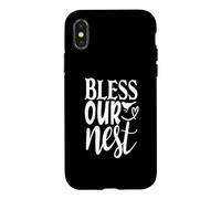 Bless Our Nest Cute Home Bénédiction de Pendaison de crémaillère Coque pour iPhone X/XS
