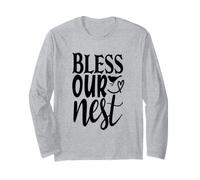 Bless Our Nest Cute Home Bénédiction de Pendaison de crémaillère Manche Longue