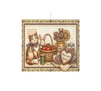 Bless Your Heart Tapis de séchage pour comptoir de cuisine, tapis de séchage absorbant motif chat et lapin vintage, tapis égouttoir à vaisselle en microfibre 40,6 x 45,7 cm