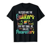 Blessed are The Quilters Seamstress Machine à Patchwork T-Shirt Graphique avec Valeur, Homme, Noir, S