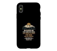 Blessed Be The Lord My Rock for Battle Psaum 1441 Coque pour iPhone X/XS