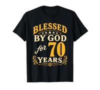 Blessed by God 70 Years Birthday Design Vintage T-Shirt Graphique avec Valeur