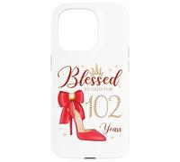 Blessed by God for 102 Years Old Fête d'anniversaire Reine Coque pour iPhone 15 Pro