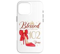 Blessed by God for 102 Years Old Fête d'anniversaire Reine Coque pour iPhone 16 Pro Max