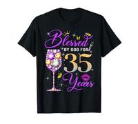 Blessed by God for 35 Years Old Women 35th Birthday Queen T-Shirt