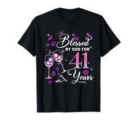 Blessed by God for 41 Years Old Women 41st Birthday Queen T-Shirt