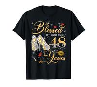 Blessed by God for 48 Years Old Women 48th Birthday Queen T-Shirt