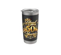 Blessed by God for 50 Years Old Women 50th Birthday Queen Gobelet isotherme en acier inoxydable double paroi