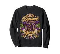 Blessed by God for 50 Years Old Women 50th Birthday Queen Sweatshirt