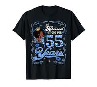 Blessed by God for 55 Years Old Women 55th Birthday Queen T-Shirt