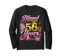 Blessed by God for 56 Years Old Women 56th Birthday Queen Manche Longue