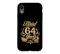 Blessed by God for 64 Years Old Women 64th Birthday Queen Coque pour iPhone XR