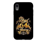 Blessed by God for 64 Years Old Women 64th Birthday Queen Coque pour iPhone XR