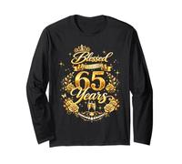 Blessed by God for 65 Years Old Women 65th Birthday Queen Manche Longue