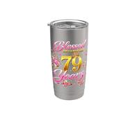 Blessed by God for 79 Years Old Women 79th Birthday Queen Gobelet isotherme en acier inoxydable double paroi