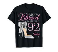 Blessed by God for 92 Years Old Fête d'anniversaire Reine T-Shirt