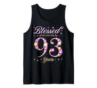 Blessed by God for 93 Years Old 93th Birthday B-Day Party Débardeur