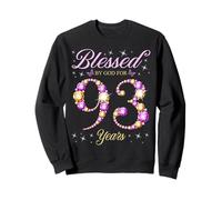 Blessed by God for 93 Years Old 93th Birthday B-Day Party Sweatshirt
