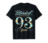 Blessed by God for 93 Years Old 93th Birthday B-Day Party T-Shirt