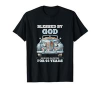 Blessed by God for 93 Years Old Voiture Vintage 93e Anniversaire T-Shirt