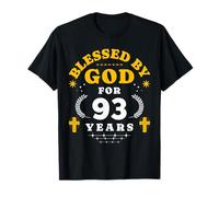 Blessed by God for 93 Years Vintage Christian 93e Anniversaire T-Shirt