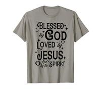 Blessed By God Loved By Jesus Sparklecore Esthetics Cute T-Shirt
