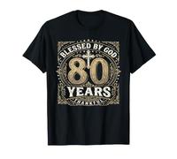 Blessed by God Thankful Jesus 80th Birthday Anniversary T-Shirt