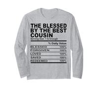 blessed by the best cousin nutrition fact cousins hommes femmes Manche Longue
