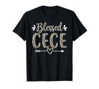 Blessed Cece Grandma Grandmother Cute Leopard Mothers Day T-Shirt