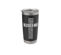 Blessed Dad Christian Père Croix Religion Papa Daddy God Gobelet isotherme en acier inoxydable double paroi