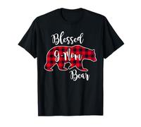 Blessed G-Mom Ours Rouge Buffalo Check Plaid Fun Grandma Cadeau T-Shirt