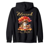 Blessed is Best Fall & Autumn Harvest Adorable Chat Vintage Sweat à Capuche