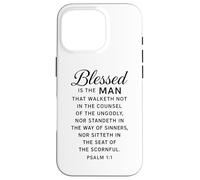 Blessed is The Man Psaume 1:1 Verse biblique Écriture prière Coque pour iPhone 16 Pro