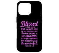 Blessed is The Man Psaume 1:1 Verse biblique Écriture prière Coque pour iPhone 16 Pro