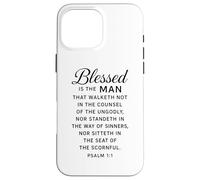 Blessed is The Man Psaume 1:1 Verse biblique Écriture prière Coque pour iPhone 16 Pro Max