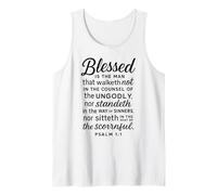 Blessed is The Man Psaume 1:1 Verse biblique Écriture prière Débardeur